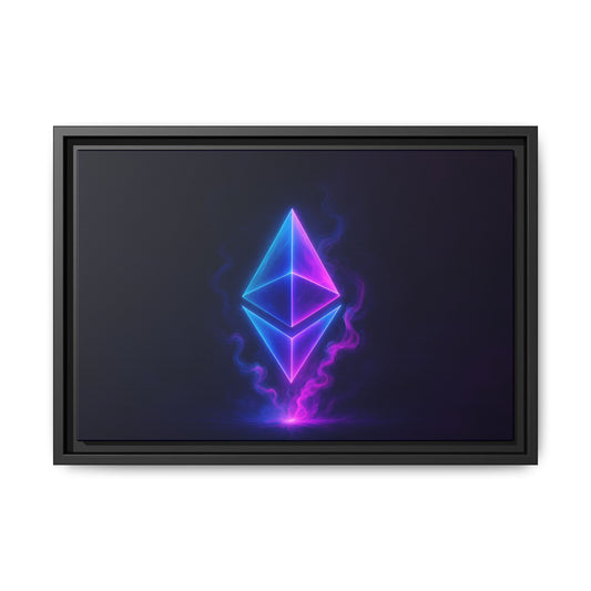 Framed Ethereum Art Print, Colorful Geometric Wall Decor, Show Your Love For Crypto With Colorful Vibrant Ethereum Art.