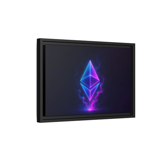 Framed Ethereum Art Print, Colorful Geometric Wall Decor, Show Your Love For Crypto With Colorful Vibrant Ethereum Art.