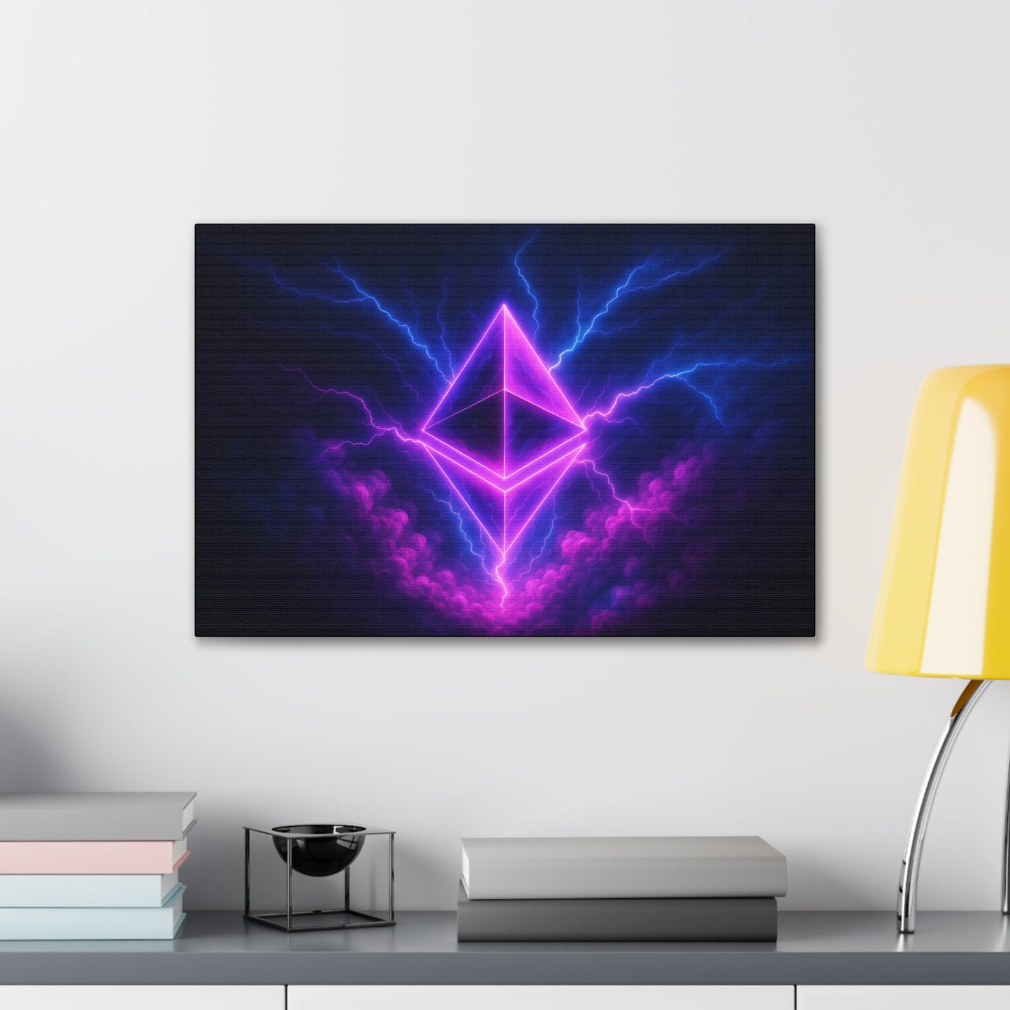 Abstract Lightning Ethereum Canvas Wall Art