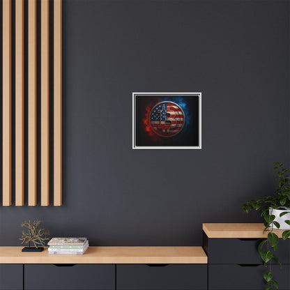 Bitcoin Patriot Framed Canvas Art, Crypto Wall Decor, American Cryptocurrency