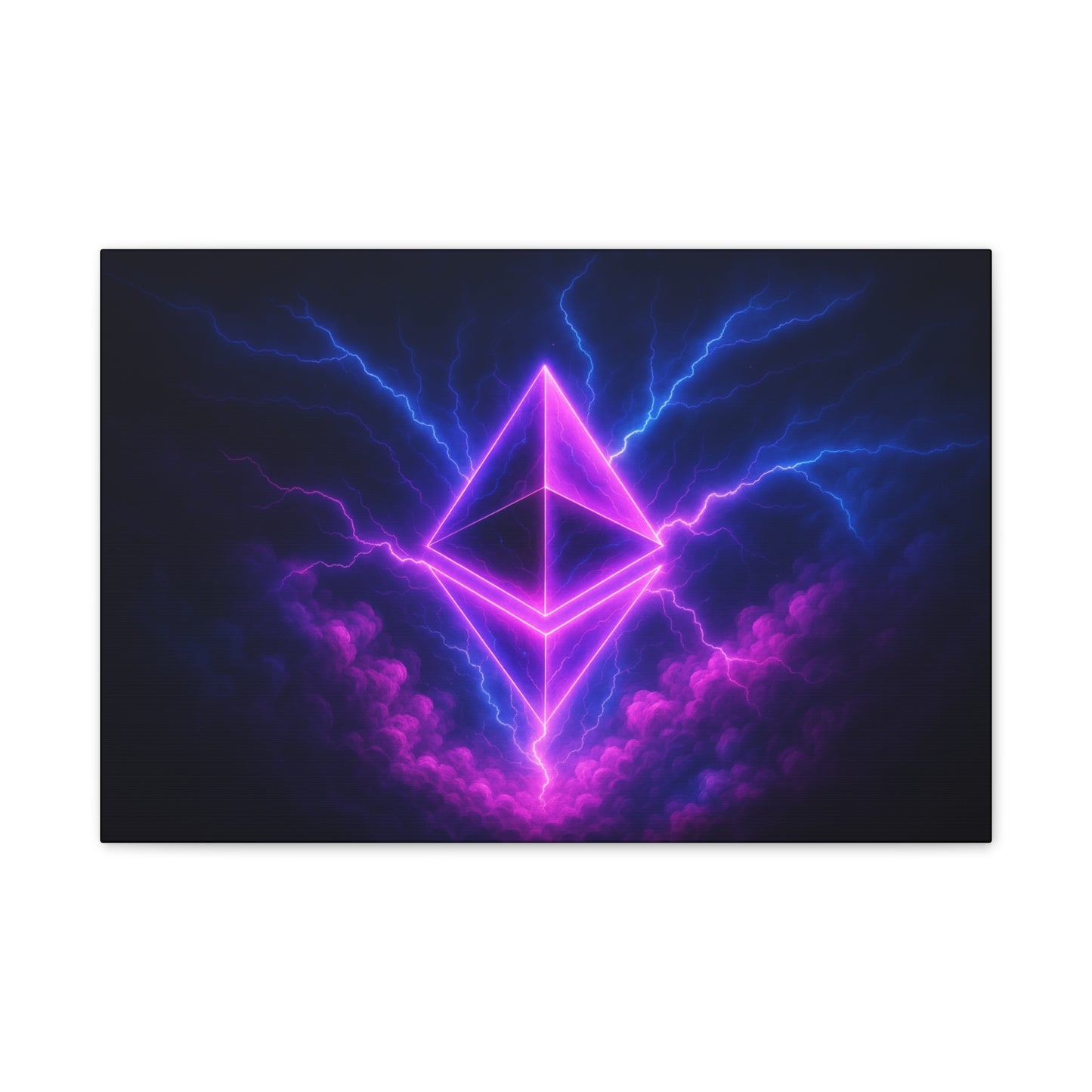 Abstract Lightning Ethereum Canvas Wall Art