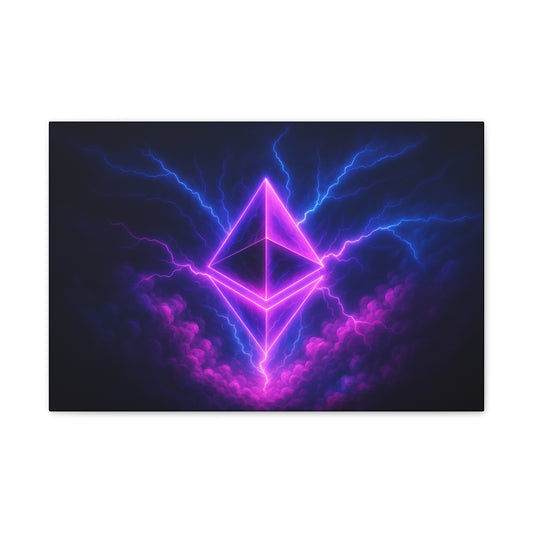 Abstract Lightning Ethereum Canvas Wall Art