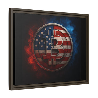 Bitcoin Patriot Framed Canvas Art, Crypto Wall Decor, American Cryptocurrency