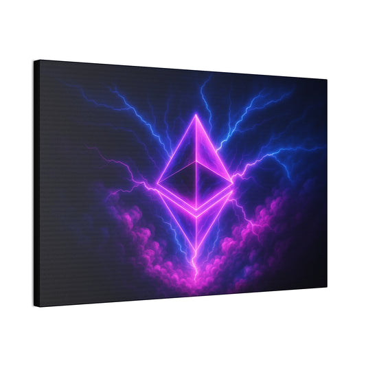 Abstract Lightning Ethereum Canvas Wall Art
