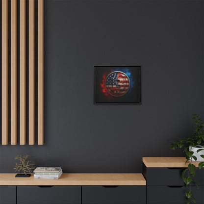 Bitcoin Patriot Framed Canvas Art, Crypto Wall Decor, American Cryptocurrency
